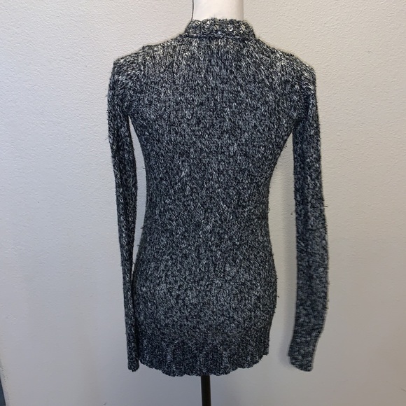 Mudd heathered grey sequined v-neck button down sweater - Picture 9 of 10
